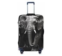 FHEBNDS 3D-Gepäckabdeckung, Motiv: Elefant, waschbar, TSA-zugelassen, elastisch, Spandex, kratzfest, Reisegepäckabdeckung, passend für 45,7 - 81,3 cm Gepäck, Schwarz , XL