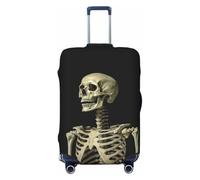 FHEBNDS A Skelett-Gepäckabdeckung, waschbar, TSA-geprüft, elastischer Elastan-Koffer-Schutz, kratzfest, Reisegepäckabdeckung, passend für 45,7 - 81,3 cm Gepäck, Schwarz , XL