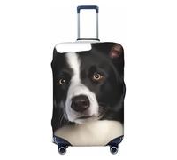 FHEBNDS Border Collie Gepäckabdeckung, waschbar, TSA-geprüft, elastisch, Spandex, kratzfest, Reisegepäckabdeckung, passend für 45,7 - 81,3 cm Gepäck, Schwarz , M