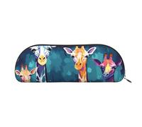 FHEBNDS Bunte Giraffen-Fans, Make-up-Tasche für Damen und Herren, großes Federmäppchen, ästhetisches Federmäppchen, Münztasche, Leder-Kosmetiktasche mit Reißverschluss, Büro-Organizer, Reiseutensilien