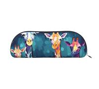 FHEBNDS Bunte Giraffen-Fans, Make-up-Tasche für Damen und Herren, großes Federmäppchen, ästhetisches Federmäppchen, Münztasche, Leder-Kosmetiktasche mit Reißverschluss, Büro-Organizer, Reiseutensilien