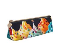 FHEBNDS Bunte Make-up-Tasche mit Aufschrift "Happy Birthday", für Damen und Herren, großes Federmäppchen, ästhetisches Federmäppchen, Münztasche, Leder-Kosmetiktasche mit Reißverschluss