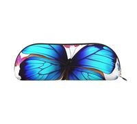 FHEBNDS Bunte Make-up-Tasche mit Schmetterlingen, für Damen und Herren, großes Federmäppchen, ästhetisches Federmäppchen, Münztasche, Leder-Kosmetiktasche mit Reißverschluss, Büro-Organizer