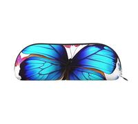 FHEBNDS Bunte Make-up-Tasche mit Schmetterlingen, für Damen und Herren, großes Federmäppchen, ästhetisches Federmäppchen, Münztasche, Leder-Kosmetiktasche mit Reißverschluss, Büro-Organizer