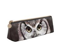 FHEBNDS Eulen-Make-up-Tasche für Damen und Herren, großes Federmäppchen, ästhetisches Federmäppchen, Münztasche, Leder-Kosmetiktasche mit Reißverschluss, Büro-Organizer, Reiseutensilien