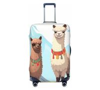 FHEBNDS Gepäckabdeckung aus Lama- und Alpaka-Design, waschbar, TSA-zugelassen, elastisch, Spandex, kratzfest, Reisegepäckabdeckung, passend für 45,7 - 81,3 cm Gepäck, Schwarz , S