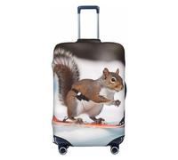 FHEBNDS Gepäckabdeckung für Skifahren, Eichhörnchen, waschbar, TSA-zugelassen, elastisch, Spandex, kratzfest, Reisegepäckabdeckung, passend für 45,7 - 81,3 cm Gepäck, Schwarz , M