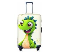 FHEBNDS Gepäckabdeckung mit niedlichem Dinosaurier-Motiv, waschbar, TSA-zugelassen, elastisch, Spandex, kratzfest, Reisegepäckabdeckung, passend für 45,7 - 81,3 cm Gepäck, Schwarz , L