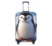 FHEBNDS Gepäckabdeckung mit niedlichem Pinguin-Motiv, waschbar, TSA-zugelassen, elastisch, Spandex, kratzfest, passend für 45,7 - 81,3 cm Gepäck, Schwarz , M