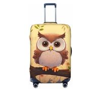 FHEBNDS Gepäckabdeckung mit niedlicher Eule, waschbar, TSA-geprüft, elastisch, Spandex, kratzfest, Reisegepäckabdeckung, passend für 45,7 - 81,3 cm Gepäck, Schwarz , XL
