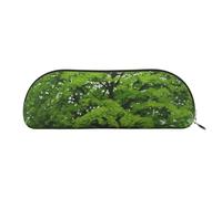 FHEBNDS Green Tree Make-up-Tasche für Damen und Herren, großes Federmäppchen, ästhetisches Federmäppchen, Münztasche, Leder-Kosmetiktasche mit Reißverschluss, Büro-Organizer, Reiseutensilien, Gold