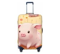 FHEBNDS Lächelnde Gepäckabdeckung, waschbar, TSA-geprüft, elastisch, Spandex, kratzfest, Reisegepäckabdeckung, passend für 45,7 - 81,3 cm Gepäck, Schwarz , L