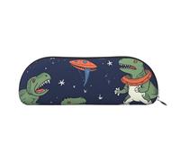 FHEBNDS Lustiges Astronauten-Make-up-Tasche für Damen und Herren, großes Federmäppchen, ästhetisches Federmäppchen, Münztasche, Leder-Kosmetiktasche mit Reißverschluss, Büro-Organizer, Reiseutensilien