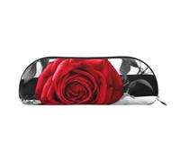 FHEBNDS Make-up-Tasche für Damen und Herren, großes Federmäppchen, ästhetisches Federmäppchen, Münztasche, Leder-Kosmetiktasche mit Reißverschluss, Büro-Organizer, Reiseutensilien, silber