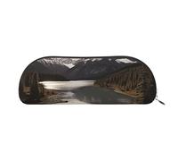 FHEBNDS Make-up-Tasche im Querformat für Damen und Herren, großes Federmäppchen, ästhetisches Federmäppchen, Münztasche, Leder-Kosmetiktasche mit Reißverschluss, Büro-Organizer, Reiseutensilien