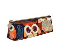 FHEBNDS Make-up-Tasche mit Anime-Eulenmotiv für Damen und Herren, großes Federmäppchen, ästhetisches Federmäppchen, Münztasche, Leder-Kosmetiktasche mit Reißverschluss, Büro-Organizer, Reiseutensilien