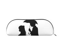 FHEBNDS Make-up-Tasche mit Anime-Liebhaber, Silhouette, für Damen und Herren, großes Federmäppchen, ästhetisches Federmäppchen, Münztasche, Leder-Kosmetiktasche mit Reißverschluss, Büro-Organizer