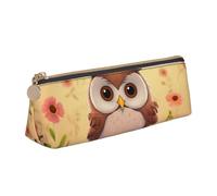 FHEBNDS Make-up-Tasche mit niedlicher Eule für Damen und Herren, großes Federmäppchen, ästhetisches Federmäppchen, Münztasche, Leder-Kosmetiktasche mit Reißverschluss, Büro-Organizer, Reiseutensilien