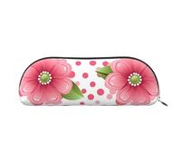 FHEBNDS Make-up-Tasche mit rosa Blumen für Damen und Herren, großes Federmäppchen, ästhetisches Federmäppchen, Münztasche, Leder-Kosmetiktasche mit Reißverschluss, Büro-Organizer, Reiseutensilien