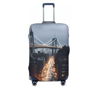 FHEBNDS New York City Gepäckabdeckung, waschbar, TSA-geprüft, elastisch, Spandex, kratzfest, Reisegepäckabdeckung, passend für 45,7 - 81,3 cm Gepäck, Schwarz , L