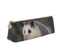 FHEBNDS Opossum Make-up-Tasche für Damen und Herren, großes Federmäppchen, ästhetisches Federmäppchen, Münztasche, Leder-Kosmetiktasche mit Reißverschluss, Büro-Organizer, Reiseutensilien