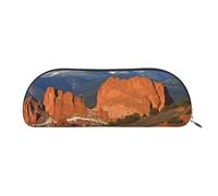 FHEBNDS Pikes Peak Colorado Make-up-Tasche für Damen und Herren, großes Federmäppchen, ästhetisches Federmäppchen, Münztasche, Leder-Kosmetiktasche mit Reißverschluss, Büro-Organizer, Reiseutensilien