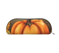 FHEBNDS Punmpkin Make-up-Tasche für Damen und Herren, großes Federmäppchen, ästhetisches Federmäppchen, Münztasche, Leder-Kosmetiktasche mit Reißverschluss, Büro-Organizer, Reiseutensilien, silber