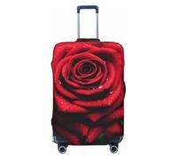 FHEBNDS Red Rose Gepäckabdeckung, waschbar, TSA-zugelassen, elastisch, Spandex, kratzfest, Reisegepäckabdeckung, passend für 45,7 - 81,3 cm Gepäck, Schwarz , M