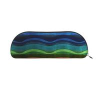 FHEBNDS Regenbogen-Make-up-Tasche für Damen und Herren, großes Federmäppchen, ästhetisches Federmäppchen, Münztasche, Leder-Kosmetiktasche mit Reißverschluss, Büro-Organizer, Reiseutensilien, silber