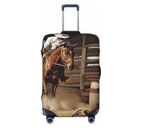 FHEDVBN American West Rodeo Gepäckabdeckung, waschbar, dehnbar, kratzfest, Reisegepäckhülle, elastisch, passend für 45,7 - 81,3 cm, Schwarz, XL, Schwarz, XL, Schwarz, XL