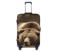 FHEDVBN Bear Sleep Gepäckabdeckung, waschbar, dehnbar, kratzfest, Reisegepäckhülle, elastisch, passend für 45,7 - 81,3 cm, Schwarz, L, Schwarz, L, Schwarz, L