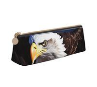 FHEDVBN Eagle Make-up-Tasche, Leder-Federmäppchen für Arbeit, Büro, Reißverschluss, ästhetische Bleistift-Aufbewahrungstasche, tragbare Münztasche, Geldbörse für Reisen