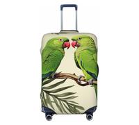 FHEDVBN Gepäckabdeckung für Paare, Papageien, waschbar, dehnbar, kratzfest, Reisegepäckhülle, elastisch, passend für 45,7 - 81,3 cm, Schwarz, XL, Schwarz , XL