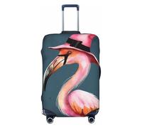 FHEDVBN Halloween-Flamingo-Hexenhut, Gepäckabdeckung, waschbar, dehnbar, kratzfest, Gepäckhülle, elastisch, passend für 45,7 - 81,3 cm, Schwarz , M