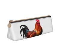 FHEDVBN Make-up-Tasche mit Huhn-Motiv, Leder, Federmäppchen für Arbeit, Büro, Stifteetui, ästhetische Bleistift-Aufbewahrungstasche, tragbare Münztasche, Geldbörse für Reisen