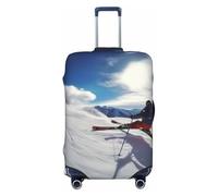 FHEDVBN Winter-Ski-Gepäckabdeckung, waschbar, dehnbar, kratzfest, Reisegepäckhülle, elastische Gepäckabdeckung, passend für 45,7 - 81,3 cm, Schwarz, L, Schwarz , L