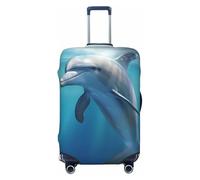 FHEDVBN Winter The Delphin Gepäckabdeckung, waschbar, dehnbar, kratzfest, elastische Gepäckabdeckung, passend für 45,7 - 81,3 cm, Schwarz , XL