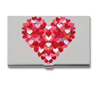 FHESDCW A Big Heart Small Hearts Visitenkartenetui für Männer & Frauen, professionelles Kartenetui mit Schnallenverschluss, kompaktes und tragbares Metalletui für Büroangestellte, Stil, Einheitsgröße