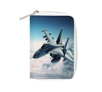 FHESDCW Aircraft Fighter Jets Leder-Kartentasche, Kreditkartenhalter, Reißverschluss, Geldbörse mit 20 Kartenfächern, schlanke Brieftasche, EC-Kartenschutz, Organizer, Stil, 16 x 11,5 cm, Stil:,