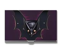 FHESDCW Black Ghost Bat Visitenkartenetui für Männer & Frauen, professionelles Kartenetui mit Schnallenstil, kompaktes und tragbares Metalletui für Büroangestellte