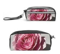 FHESDCW Ein schönes Blumen-Federmäppchen mit großem Fassungsvermögen und Reißverschluss, wasserdichte Kosmetiktasche zum Aufhängen, für Reisen, Vintage-Leder-Federmäppchen für Damen und Herren