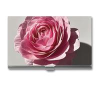 FHESDCW Ein schönes Blumen-Visitenkartenetui für Männer und Frauen, professionelles Kartenetui mit Schnallenverschluss, kompaktes und tragbares Metalletui für Büroangestellte, Stil, Einheitsgröße