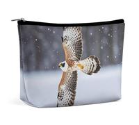 FHESDCW Flying White Eagle Make-up-Tasche für Damen, PU-Leder, wasserdicht, Kosmetiktasche mit Reißverschluss, tragbarer Reise-Make-up-Organizer