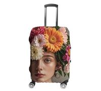 FHESDCW Head Wearing Floral Vortex Shape Luggage Covers for Suitcases, Washable Travel Accessories, Anti-Scratch & Dust Protection Suitcase Cover Protector Fits 19-32 Inch Luggage, Stil:, M, Klassisch