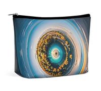 FHESDCW Heavenly Eye Make-up-Tasche für Damen, PU-Leder, wasserdicht, Kosmetiktasche mit Reißverschluss, tragbarer Reise-Make-up-Organizer