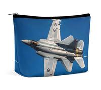 FHESDCW Jet Fighter Make-up-Tasche für Damen, PU-Leder, wasserdicht, Kosmetiktasche mit Reißverschluss, tragbarer Reise-Make-up-Organizer