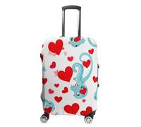 FHESDCW Love Little Dragon Gepäckhüllen für Koffer, waschbares Reisezubehör, Anti-Kratz- und Staubschutz, Kofferabdeckung, passend für 48,3-81,3 cm Gepäck, Stil:, M, Klassisch