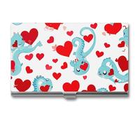 FHESDCW Love Little Dragon Visitenkartenetui für Männer & Frauen, professionelles Kartenetui mit Schnallenstil, kompaktes und tragbares Metalletui für Büroangestellte