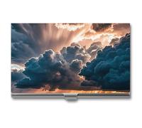 FHESDCW Magnificent Rainstorm Cloud Visitenkartenhalter für Männer & Frauen, professionelles Kartenetui mit Schnallenverschluss, kompaktes und tragbares Metallgehäuse für Büroangestellte, Stil