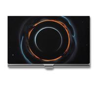 FHESDCW Mysterious Cosmic Black Holes Visitenkartenetui für Männer & Frauen, professionelles Kartenetui mit Schnallenverschluss, kompaktes und tragbares Metalletui für Büroangestellte